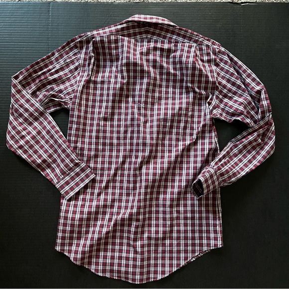 LAND’S END Red Plaid Shirt - Picture 5 of 7
